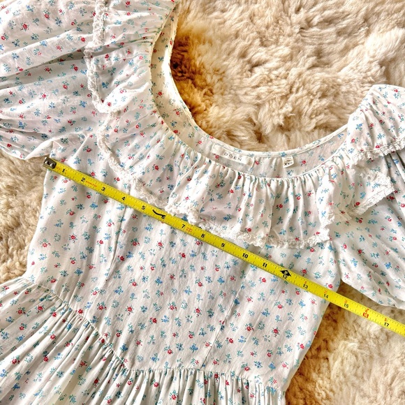 ✨Last Chance💋🧊🍧DÔEN ‘Blume’ Ramie Spring Parc Monceau Floral Ruffle Dress XXS - Picture 12 of 16